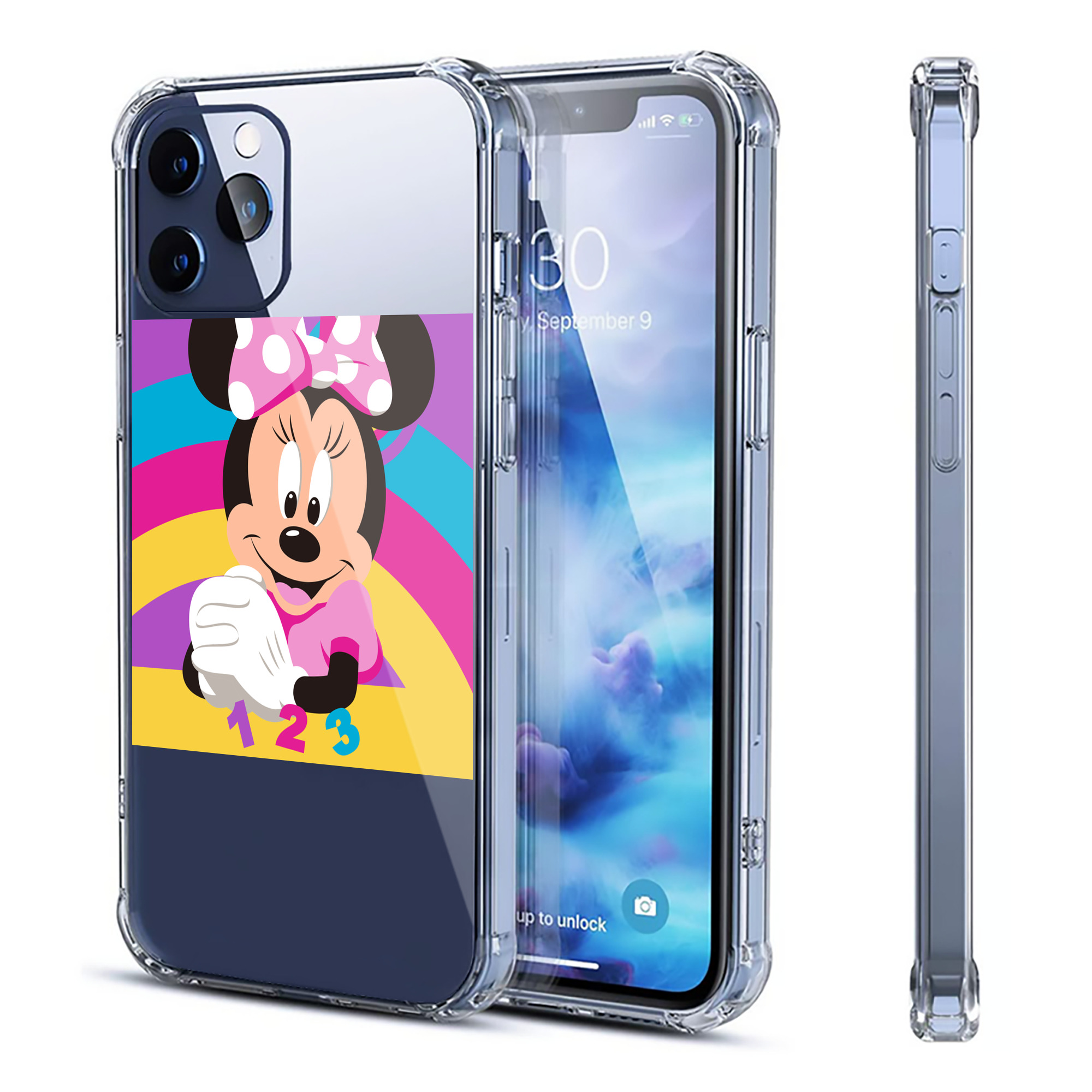 （画像用） ミッキーマウス Mickey Mouse 【iPhone 12シリーズ対応】透明スマホケース（クリアソフトケース）